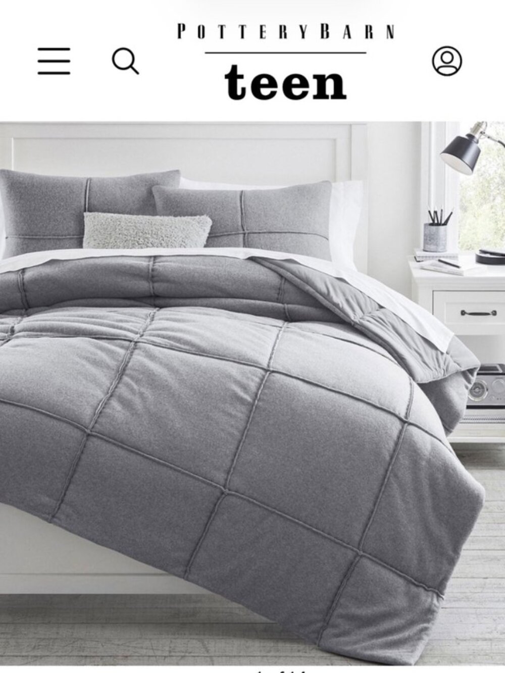Pottery Barn Teen Sweatshirt Comforter and Pillow Shams Bedding Set